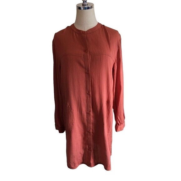 NEW Prana Orange Dress Women's Size Small Button Down Mini Shirt Dress Pockets - Picture 1 of 8